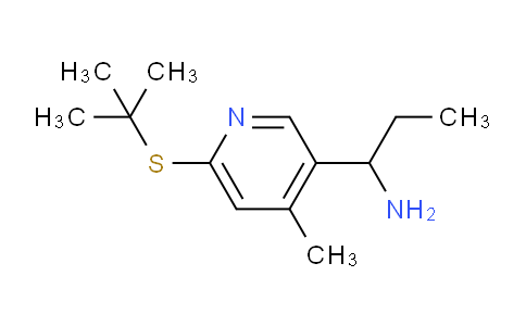 CAS No. 1355200-14-4, 1-(6-(tert-Butylthio)-4-methylpyridin-3-yl)propan-1-amine