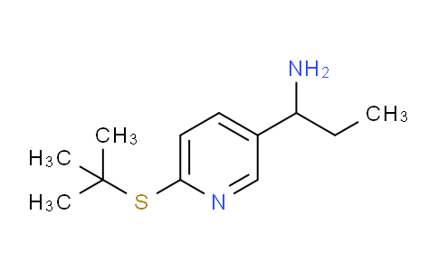 CAS No. 1355178-45-8, 1-(6-(tert-Butylthio)pyridin-3-yl)propan-1-amine