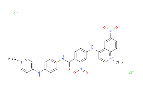 CAS No. 1029071-72-4, 1-Methyl-4-((4-((4-((1-methylpyridin-1-ium-4-yl)amino)phenyl)carbamoyl)-3-nitrophenyl)amino)-6-nitroquinolin-1-ium chloride