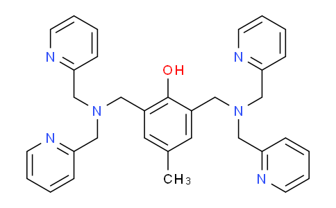 CAS No. 80528-41-2, 2,6-Bis((bis(pyridin-2-ylmethyl)amino)methyl)-4-methylphenol