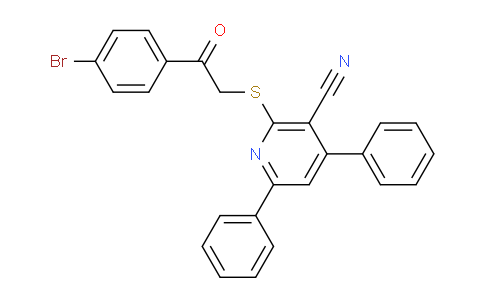 CAS No. 297162-21-1, 2-((2-(4-Bromophenyl)-2-oxoethyl)thio)-4,6-diphenylnicotinonitrile