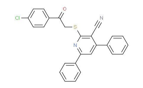 CAS No. 94360-91-5, 2-((2-(4-Chlorophenyl)-2-oxoethyl)thio)-4,6-diphenylnicotinonitrile