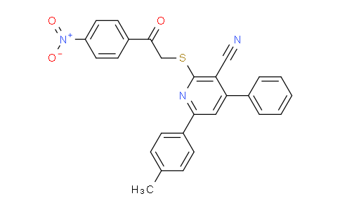 DY653251 | 444152-08-3 | 2-((2-(4-Nitrophenyl)-2-oxoethyl)thio)-4-phenyl-6-(p-tolyl)nicotinonitrile