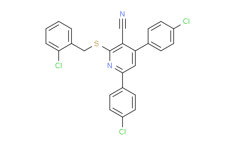 CAS No. 332385-82-7, 2-((2-Chlorobenzyl)thio)-4,6-bis(4-chlorophenyl)nicotinonitrile