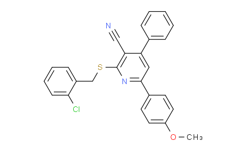 CAS No. 332175-72-1, 2-((2-Chlorobenzyl)thio)-6-(4-methoxyphenyl)-4-phenylnicotinonitrile