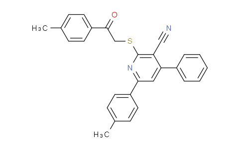 CAS No. 94360-94-8, 2-((2-Oxo-2-(p-tolyl)ethyl)thio)-4-phenyl-6-(p-tolyl)nicotinonitrile