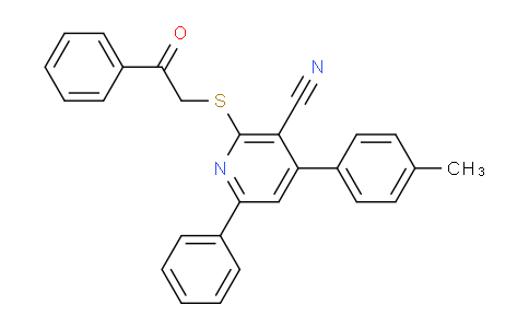 CAS No. 332164-86-0, 2-((2-Oxo-2-phenylethyl)thio)-6-phenyl-4-(p-tolyl)nicotinonitrile