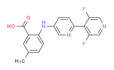 CAS No. 1119087-76-1, 2-((3',5'-Difluoro-[2,4'-bipyridin]-5-yl)amino)-5-methylbenzoic acid
