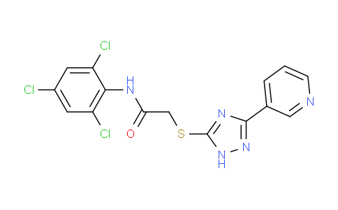 CAS No. 332157-93-4, 2-((3-(Pyridin-3-yl)-1H-1,2,4-triazol-5-yl)thio)-N-(2,4,6-trichlorophenyl)acetamide