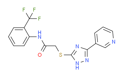 CAS No. 332158-02-8, 2-((3-(Pyridin-3-yl)-1H-1,2,4-triazol-5-yl)thio)-N-(2-(trifluoromethyl)phenyl)acetamide