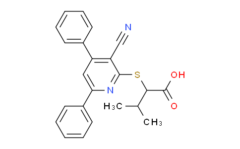 CAS No. 332040-74-1, 2-((3-Cyano-4,6-diphenylpyridin-2-yl)thio)-3-methylbutanoic acid