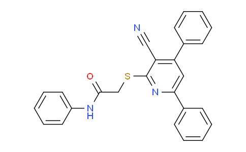 CAS No. 332040-65-0, 2-((3-Cyano-4,6-diphenylpyridin-2-yl)thio)-N-phenylacetamide