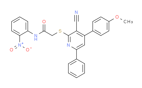 CAS No. 332053-80-2, 2-((3-Cyano-4-(4-methoxyphenyl)-6-phenylpyridin-2-yl)thio)-N-(2-nitrophenyl)acetamide