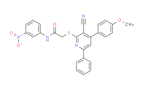 CAS No. 332018-67-4, 2-((3-Cyano-4-(4-methoxyphenyl)-6-phenylpyridin-2-yl)thio)-N-(3-nitrophenyl)acetamide