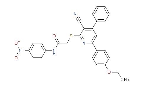 CAS No. 332101-08-3, 2-((3-Cyano-6-(4-ethoxyphenyl)-4-phenylpyridin-2-yl)thio)-N-(4-nitrophenyl)acetamide