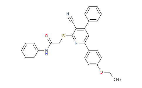 CAS No. 332375-85-6, 2-((3-Cyano-6-(4-ethoxyphenyl)-4-phenylpyridin-2-yl)thio)-N-phenylacetamide