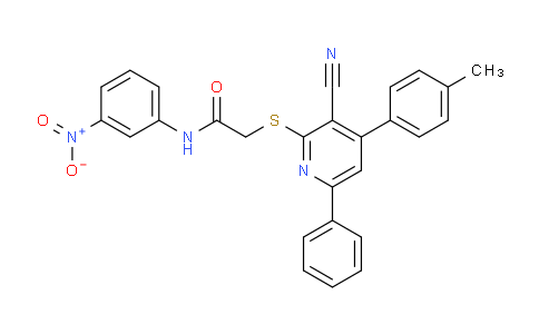 CAS No. 332127-78-3, 2-((3-Cyano-6-phenyl-4-(p-tolyl)pyridin-2-yl)thio)-N-(3-nitrophenyl)acetamide