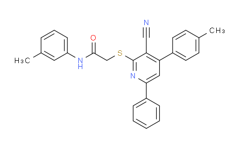 CAS No. 332127-58-9, 2-((3-Cyano-6-phenyl-4-(p-tolyl)pyridin-2-yl)thio)-N-(m-tolyl)acetamide