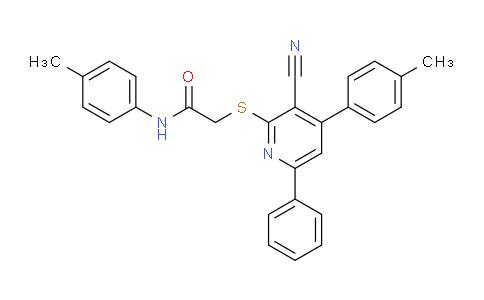 CAS No. 332127-53-4, 2-((3-Cyano-6-phenyl-4-(p-tolyl)pyridin-2-yl)thio)-N-(p-tolyl)acetamide