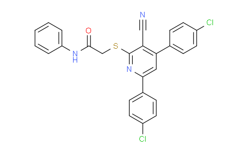 CAS No. 332385-63-4, 2-((4,6-Bis(4-chlorophenyl)-3-cyanopyridin-2-yl)thio)-N-phenylacetamide