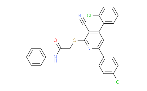 CAS No. 332372-17-5, 2-((4-(2-Chlorophenyl)-6-(4-chlorophenyl)-3-cyanopyridin-2-yl)thio)-N-phenylacetamide
