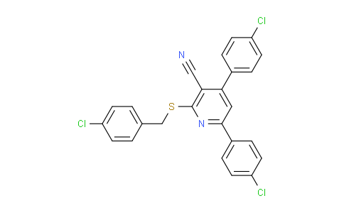 CAS No. 332385-86-1, 2-((4-Chlorobenzyl)thio)-4,6-bis(4-chlorophenyl)nicotinonitrile