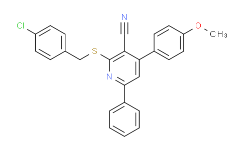 CAS No. 330551-80-9, 2-((4-Chlorobenzyl)thio)-4-(4-methoxyphenyl)-6-phenylnicotinonitrile