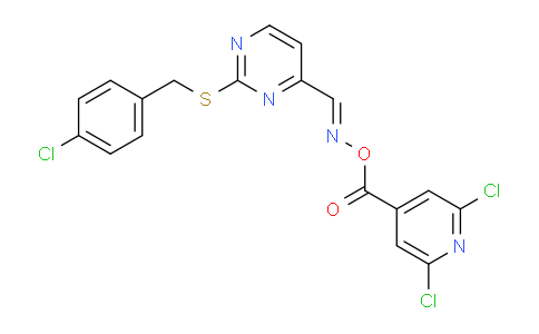 CAS No. 263755-78-8, 2-((4-Chlorobenzyl)thio)pyrimidine-4-carbaldehyde O-(2,6-dichloroisonicotinoyl) oxime