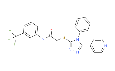 CAS No. 332376-23-5, 2-((4-Phenyl-5-(pyridin-4-yl)-4H-1,2,4-triazol-3-yl)thio)-N-(3-(trifluoromethyl)phenyl)acetamide