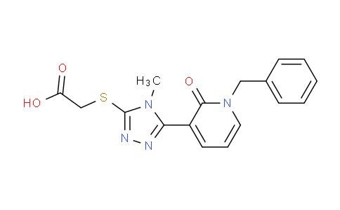 CAS No. 282523-25-5, 2-((5-(1-Benzyl-2-oxo-1,2-dihydropyridin-3-yl)-4-methyl-4H-1,2,4-triazol-3-yl)thio)acetic acid