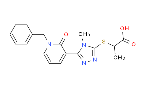 CAS No. 282523-27-7, 2-((5-(1-Benzyl-2-oxo-1,2-dihydropyridin-3-yl)-4-methyl-4H-1,2,4-triazol-3-yl)thio)propanoic acid
