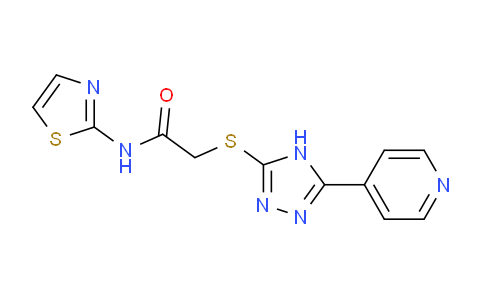 CAS No. 833434-07-4, 2-((5-(Pyridin-4-yl)-4H-1,2,4-triazol-3-yl)thio)-N-(thiazol-2-yl)acetamide