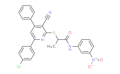 CAS No. 334504-05-1, 2-((6-(4-Chlorophenyl)-3-cyano-4-phenylpyridin-2-yl)thio)-N-(3-nitrophenyl)propanamide