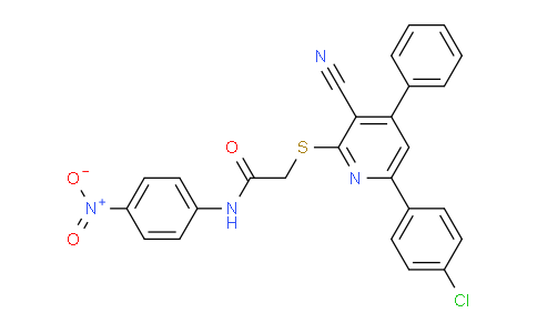 CAS No. 336174-06-2, 2-((6-(4-Chlorophenyl)-3-cyano-4-phenylpyridin-2-yl)thio)-N-(4-nitrophenyl)acetamide