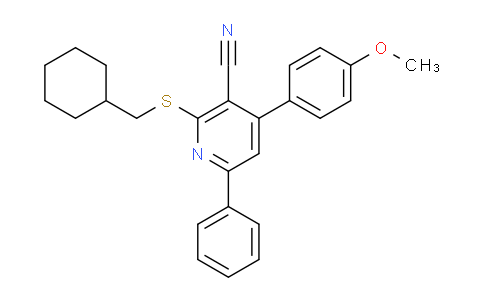 CAS No. 337505-53-0, 2-((Cyclohexylmethyl)thio)-4-(4-methoxyphenyl)-6-phenylnicotinonitrile