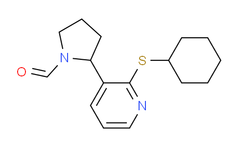 CAS No. 1352513-06-4, 2-(2-(Cyclohexylthio)pyridin-3-yl)pyrrolidine-1-carbaldehyde