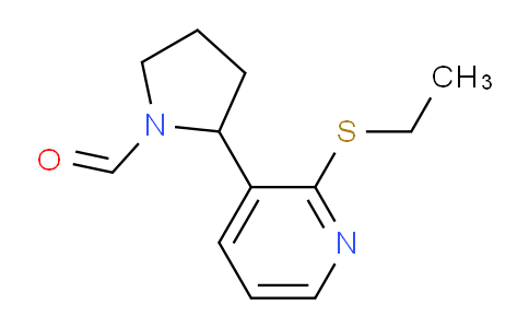 CAS No. 1352541-79-7, 2-(2-(Ethylthio)pyridin-3-yl)pyrrolidine-1-carbaldehyde