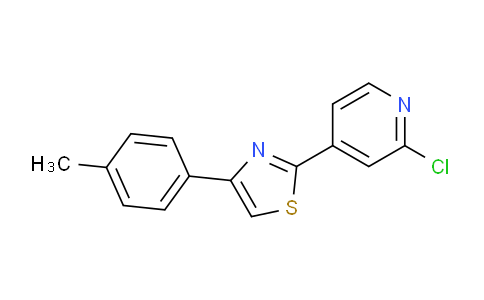 CAS No. 1181547-19-2, 2-(2-Chloropyridin-4-yl)-4-(p-tolyl)thiazole
