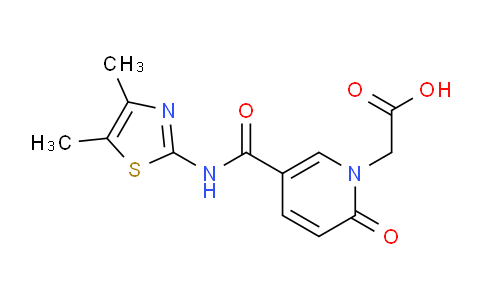 CAS No. 1171917-09-1, 2-(5-((4,5-Dimethylthiazol-2-yl)carbamoyl)-2-oxopyridin-1(2H)-yl)acetic acid