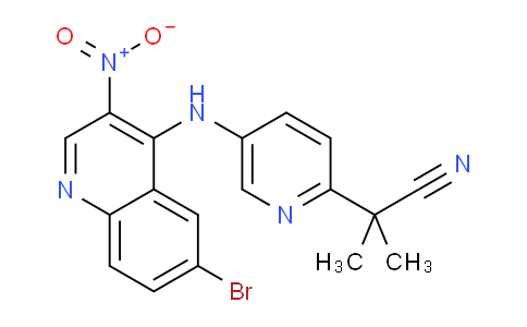 CAS No. 1370616-08-2, 2-(5-((6-Bromo-3-nitroquinolin-4-yl)amino)pyridin-2-yl)-2-methylpropanenitrile