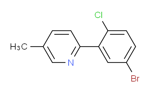 CAS No. 1380796-81-5, 2-(5-Bromo-2-chlorophenyl)-5-methylpyridine