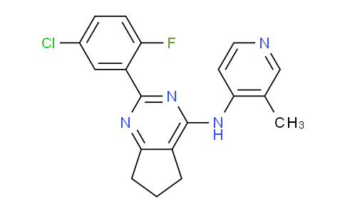 CAS No. 773138-62-8, 2-(5-Chloro-2-fluorophenyl)-N-(3-methylpyridin-4-yl)-6,7-dihydro-5H-cyclopenta[d]pyrimidin-4-amine