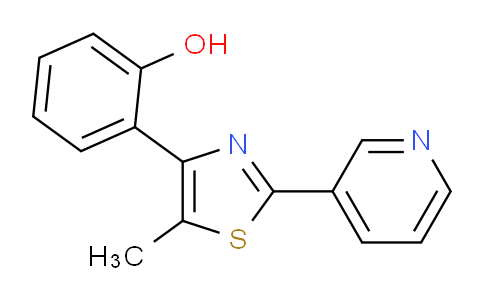 CAS No. 1421263-29-7, 2-(5-Methyl-2-(pyridin-3-yl)thiazol-4-yl)phenol
