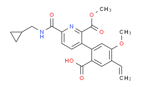 CAS No. 1883265-29-9, 2-(6-((Cyclopropylmethyl)carbamoyl)-2-(methoxycarbonyl)pyridin-3-yl)-4-methoxy-5-vinylbenzoic acid