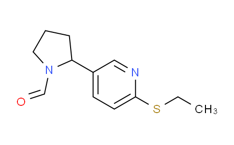 CAS No. 1352507-73-3, 2-(6-(Ethylthio)pyridin-3-yl)pyrrolidine-1-carbaldehyde