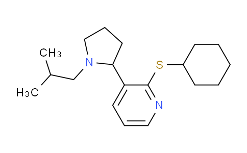 CAS No. 1352496-20-8, 2-(Cyclohexylthio)-3-(1-isobutylpyrrolidin-2-yl)pyridine