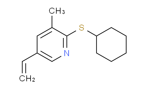 CAS No. 1355226-53-7, 2-(Cyclohexylthio)-3-methyl-5-vinylpyridine