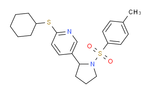 CAS No. 1352512-86-7, 2-(Cyclohexylthio)-5-(1-tosylpyrrolidin-2-yl)pyridine