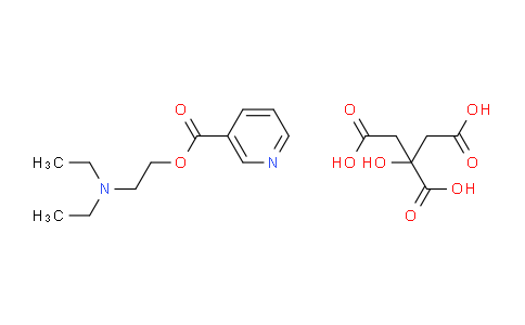 CAS No. 1641-74-3, 2-(Diethylamino)ethyl nicotinate 2-hydroxypropane-1,2,3-tricarboxylate