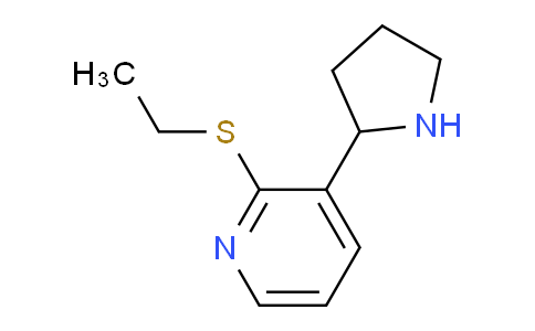 CAS No. 1352492-94-4, 2-(Ethylthio)-3-(pyrrolidin-2-yl)pyridine